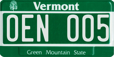 VT license plate OEN005