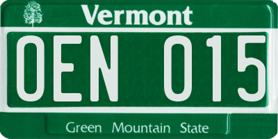 VT license plate OEN015