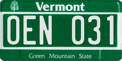 VT license plate OEN031