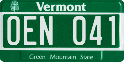 VT license plate OEN041