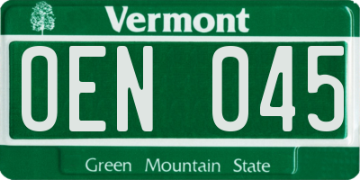 VT license plate OEN045