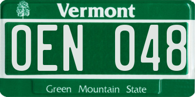 VT license plate OEN048