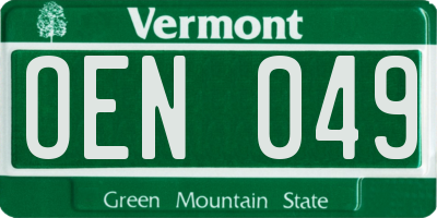 VT license plate OEN049