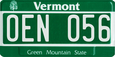 VT license plate OEN056