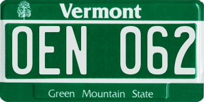 VT license plate OEN062