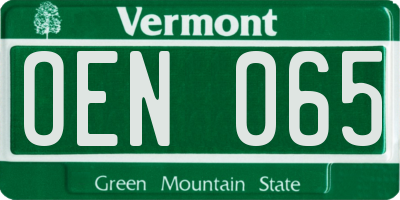 VT license plate OEN065