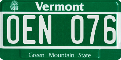 VT license plate OEN076