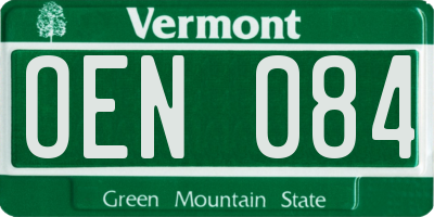 VT license plate OEN084