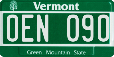 VT license plate OEN090