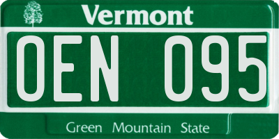 VT license plate OEN095