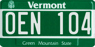 VT license plate OEN104