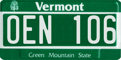 VT license plate OEN106