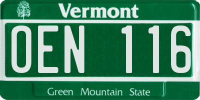 VT license plate OEN116