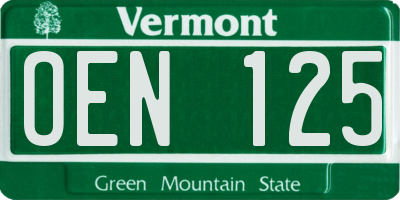 VT license plate OEN125