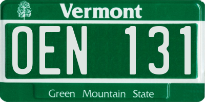 VT license plate OEN131
