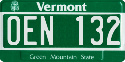 VT license plate OEN132