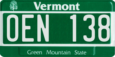 VT license plate OEN138