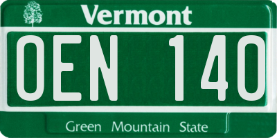 VT license plate OEN140