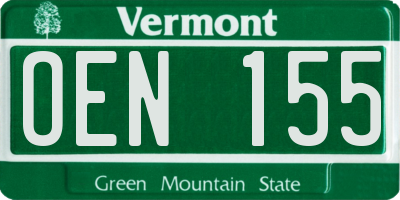 VT license plate OEN155