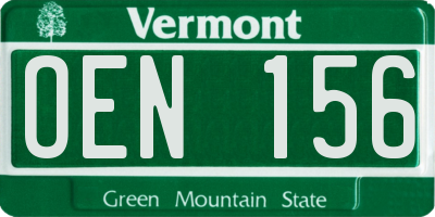 VT license plate OEN156