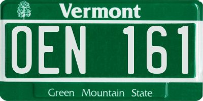 VT license plate OEN161