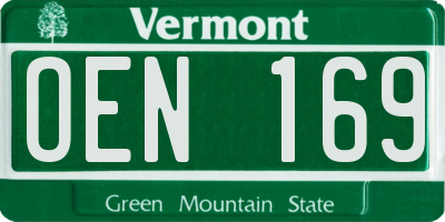 VT license plate OEN169