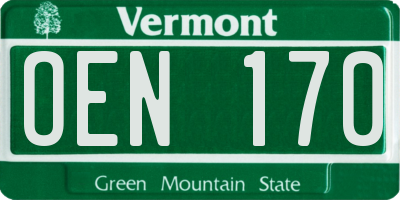 VT license plate OEN170