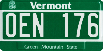 VT license plate OEN176
