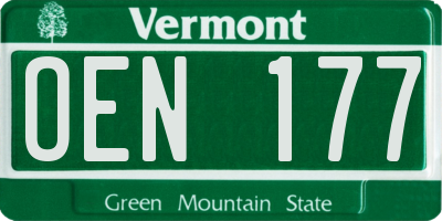 VT license plate OEN177