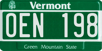 VT license plate OEN198