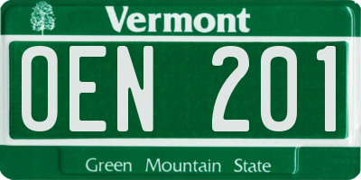 VT license plate OEN201