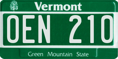 VT license plate OEN210