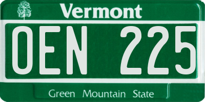 VT license plate OEN225