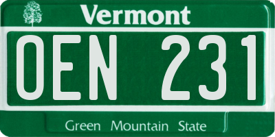 VT license plate OEN231