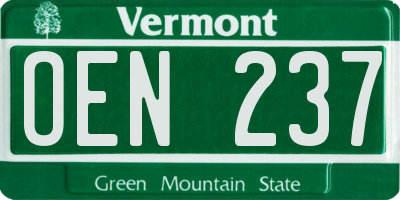 VT license plate OEN237