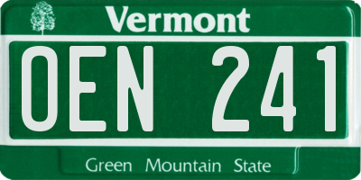 VT license plate OEN241