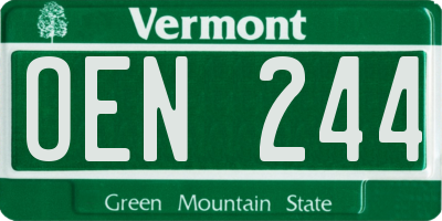 VT license plate OEN244