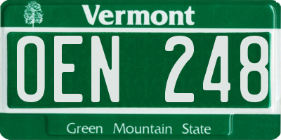 VT license plate OEN248