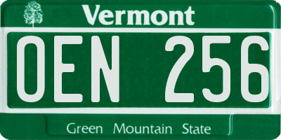 VT license plate OEN256