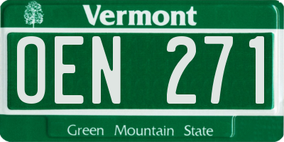 VT license plate OEN271