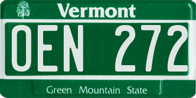 VT license plate OEN272