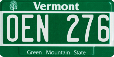 VT license plate OEN276