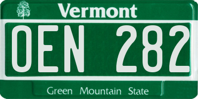 VT license plate OEN282
