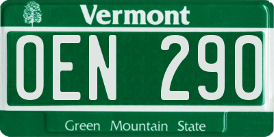 VT license plate OEN290