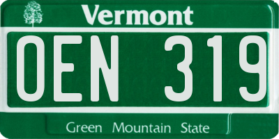 VT license plate OEN319