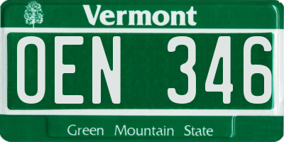 VT license plate OEN346