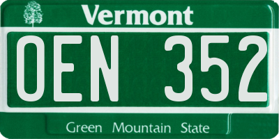 VT license plate OEN352