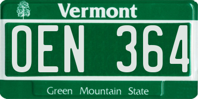 VT license plate OEN364