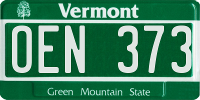VT license plate OEN373