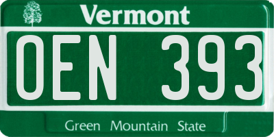 VT license plate OEN393